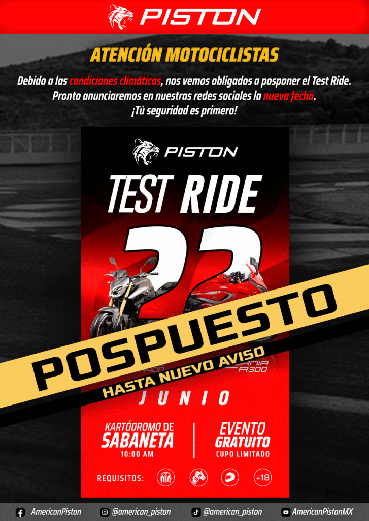 (CANCELADO) Test Ride American Piston