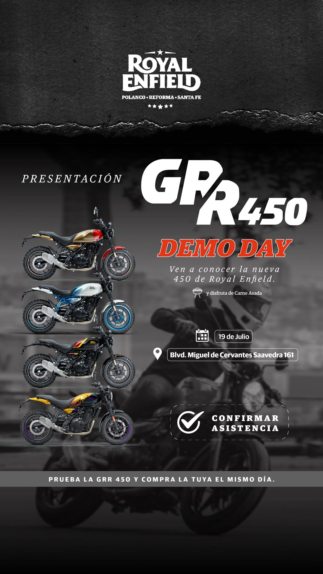 Presentación y DEMO de la GRR450 Royal Enfield Polanco